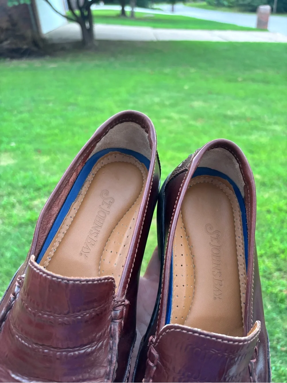 St. John's Bay Brown Croc-Embossed Slip-On Loafers